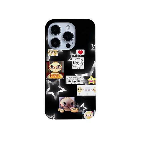 眼镜饺子呆拼接黑白可爱韩ins适用苹果17promax/16手机壳iPhone151413/12华为荣耀OPPO小米红米vivo一加真我