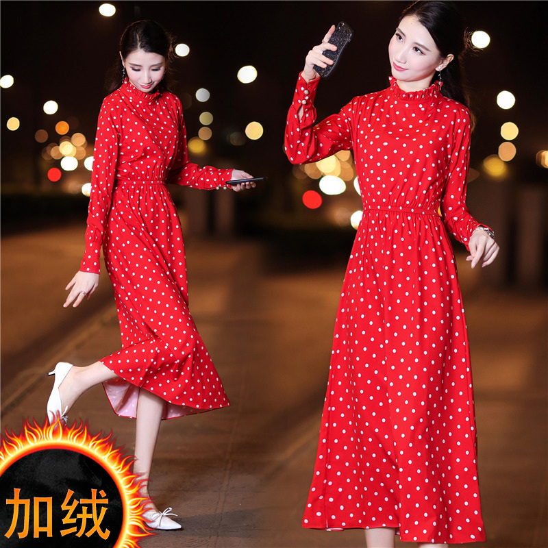 连衣裙波点气质优雅显瘦