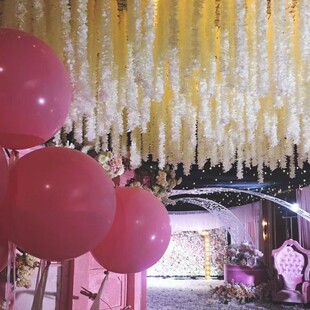 仿真加密洋兰花串 1米绣球花串婚庆吊顶藤蔓 藤条 加密装饰绣球藤