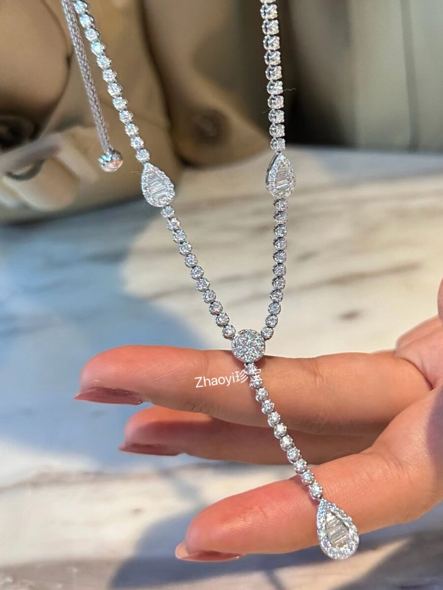 18k白金 钻石项链&middot;现货