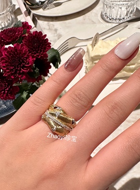 18k金钻石时尚羽毛戒指