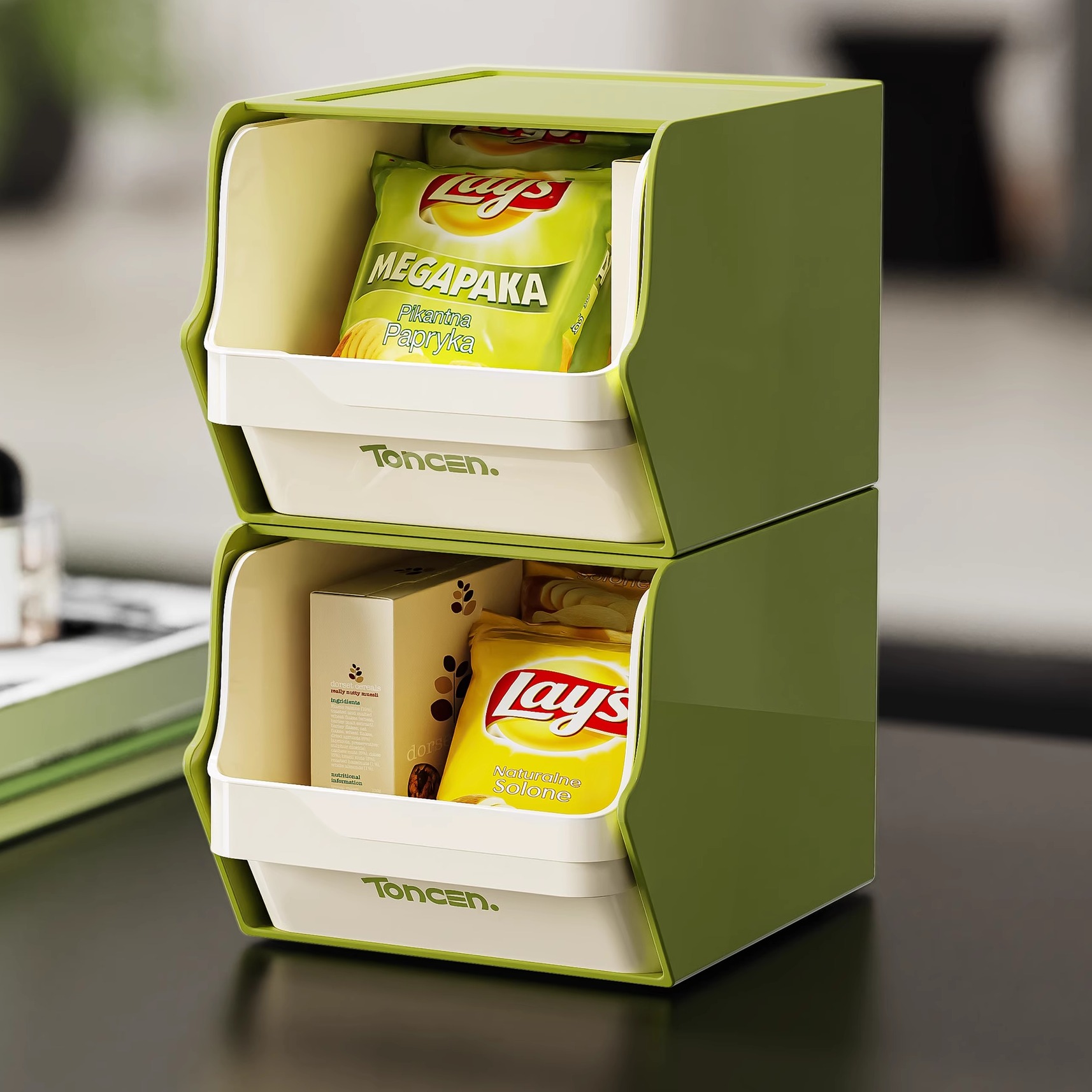 咖啡茶包桌面收纳盒办公室茶水间整理盒宿舍透明架奶茶防尘收纳架