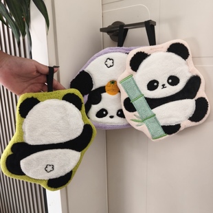 可爱熊猫擦手巾挂失可爱高颜值毛巾小礼品文创手帕吸水速干不掉毛