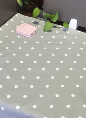 出口剩余纯棉灰色波点桌布140㎝*180㎝可机洗