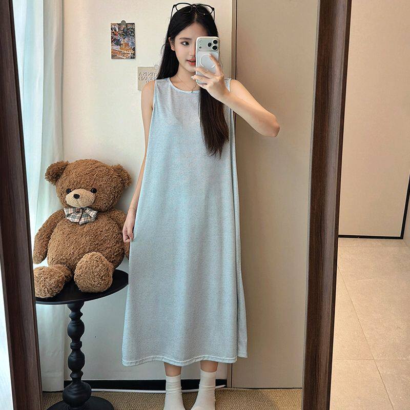 夏季纯色女士吊带睡裙简约高级感