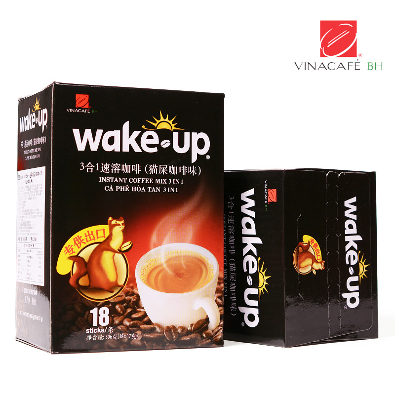 越南进口威拿咖啡wake up三合一即溶咖啡306g盒装猫屎咖啡2盒包邮,咖啡/麦片/冲饮,速溶咖啡,淘宝优惠券,粉丝福利购,淘宝优惠卷