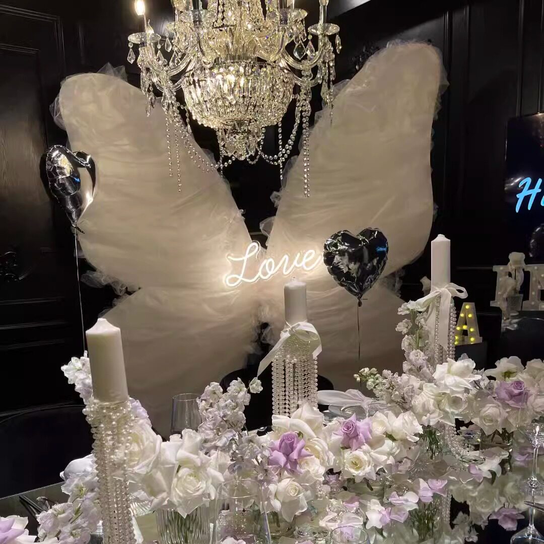 网红大蝴蝶kt板柔纱生日求婚包房派对装饰布置商业美陈橱窗展示