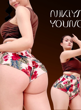 NIKIYAYOUNG【Twerk Pro】专业电臀短裤纯棉超舒适显臀夏威夷民族
