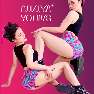 电臀短裤 NIKIYAYOUNG Twerk Pro 荧光撞色爱心Heels钢管舞Afro