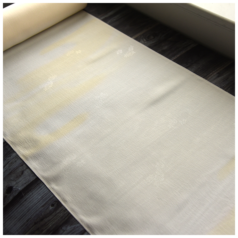 进口真丝浅黄晕染提花襦袢反物