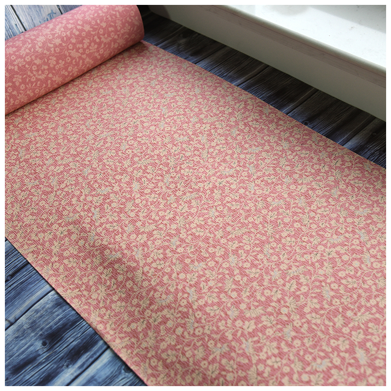 正绢真丝旗袍DIY唐草小纹反物