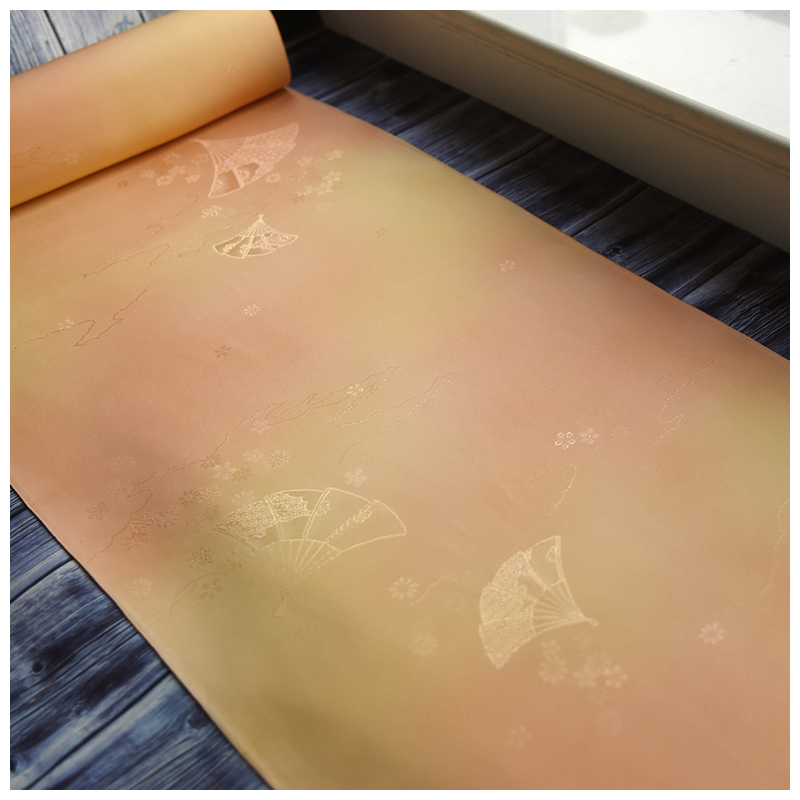 正绢真丝旗袍新中式晕染小纹反物