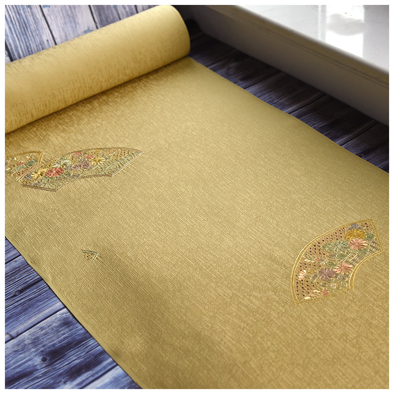 正绢真丝旗袍刺绣付下反物整卷