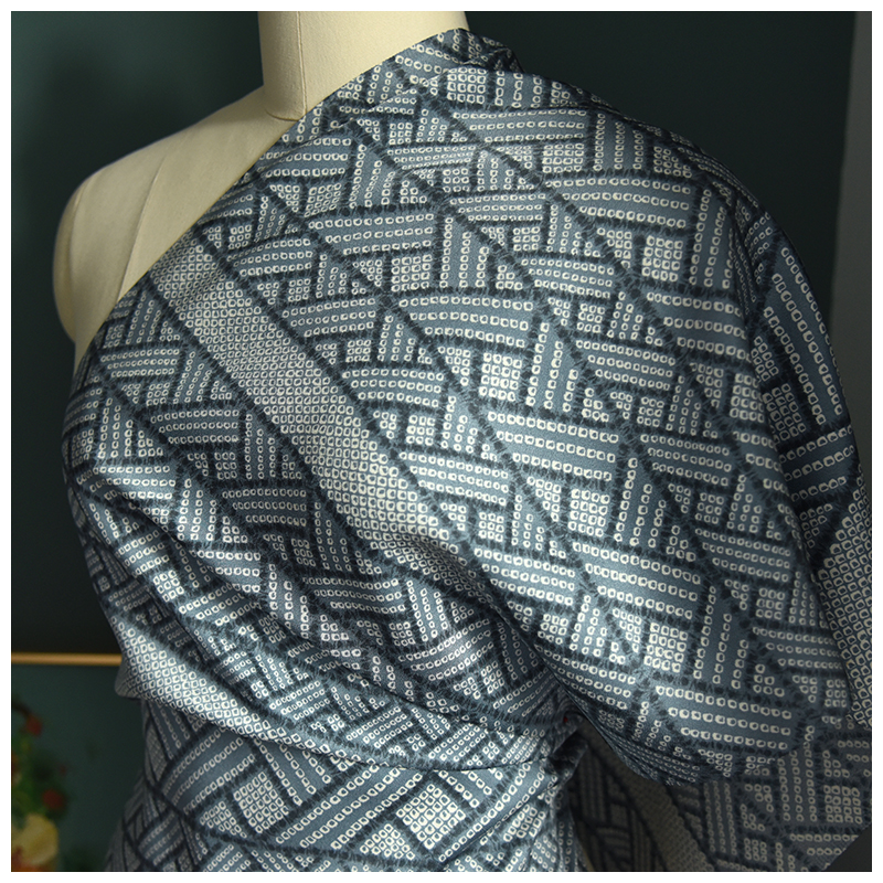 正绢真丝旗袍日韩小纹反物零裁