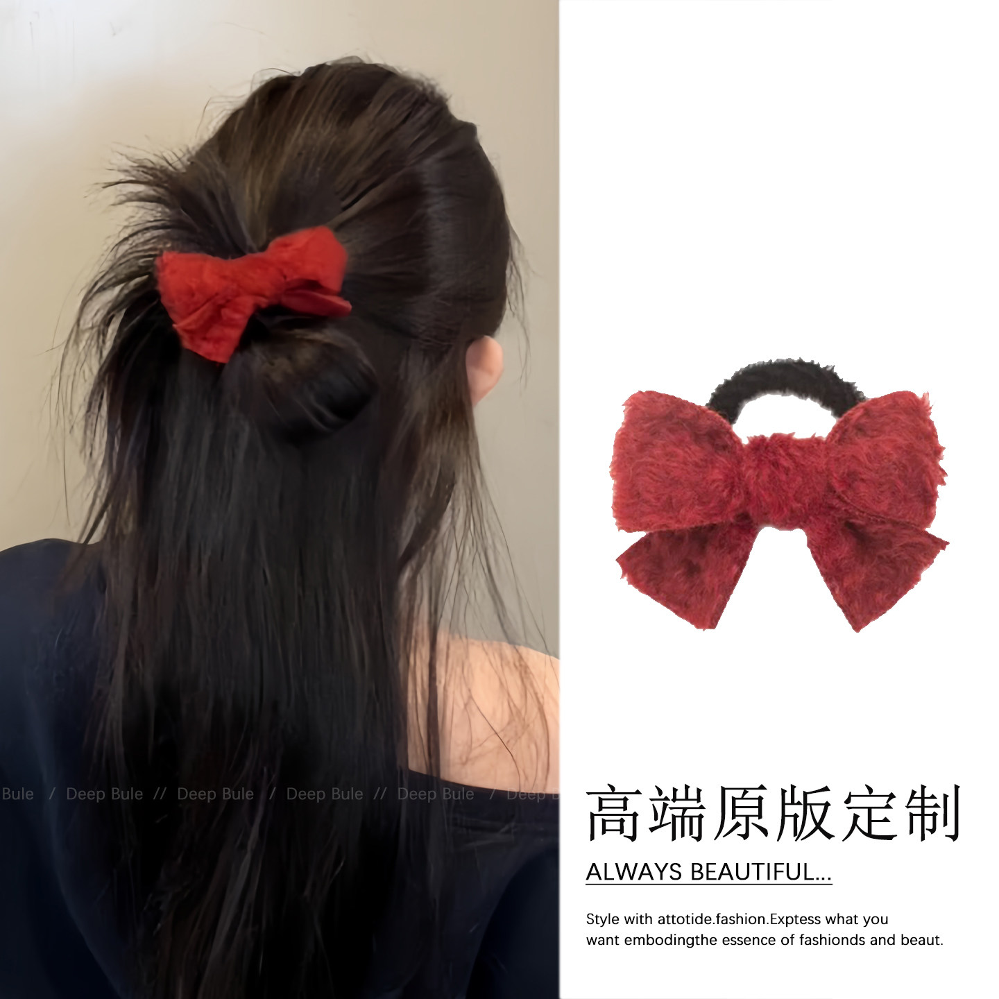 本命年新年红色蝴蝶结头绳发圈女2025新款秋冬毛绒甜美扎头发饰,饰品/流行首饰/时尚饰品新,发饰,淘宝优惠券,粉丝福利购,淘宝优惠卷