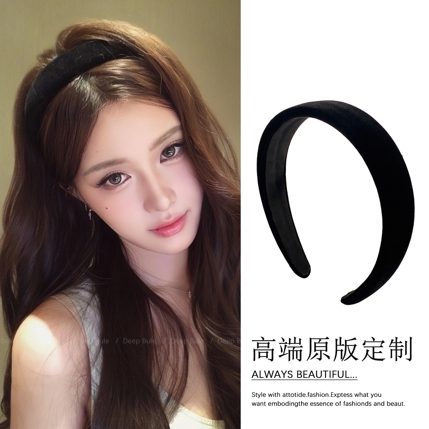 黑色丝绒发箍复古高级感秋冬新款洋气时尚发卡头箍高颅顶宽边头饰,饰品/流行首饰/时尚饰品新,发饰,淘宝优惠券,粉丝福利购,淘宝优惠卷