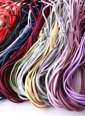 diy高弹力材料自制皮筯发饰配件3MM小扁带皮筋基础头绳发绳