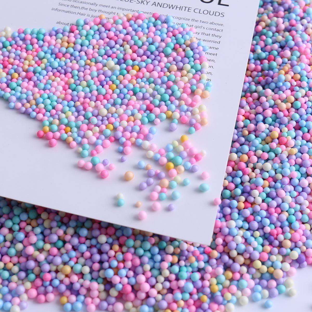 新款彩色圆形小泡沫珠片DIY饰品配件手工装饰材料高弹性填充颗粒