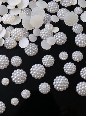 11-22mm佛头平底半面米白色仿珍珠diy手工材料滴油贴片装饰品配件