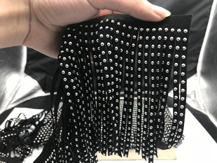 59号DIY辅料黑色白色咖啡色灰色咸菜色铆钉铝片亮钻排须流苏花边