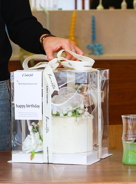 2025新款蛋糕盒子高级包装盒透明生日4四寸5寸五六八68加高10十12