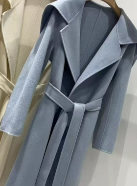 冬上新时尚海军领开襟宽松羊毛外套（含50%澳毛）（含50%羊绒）