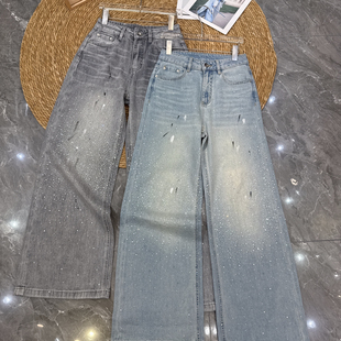涂鸦烫钻直筒牛仔裤 26年夏上新 新款