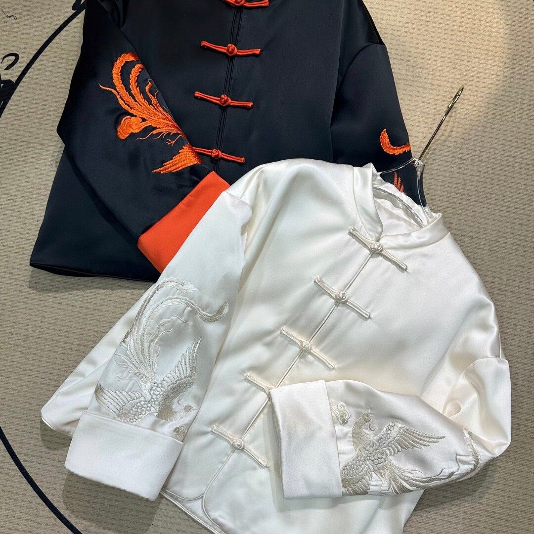 冬上新！醋酸刺绣国风保暖棉服外套