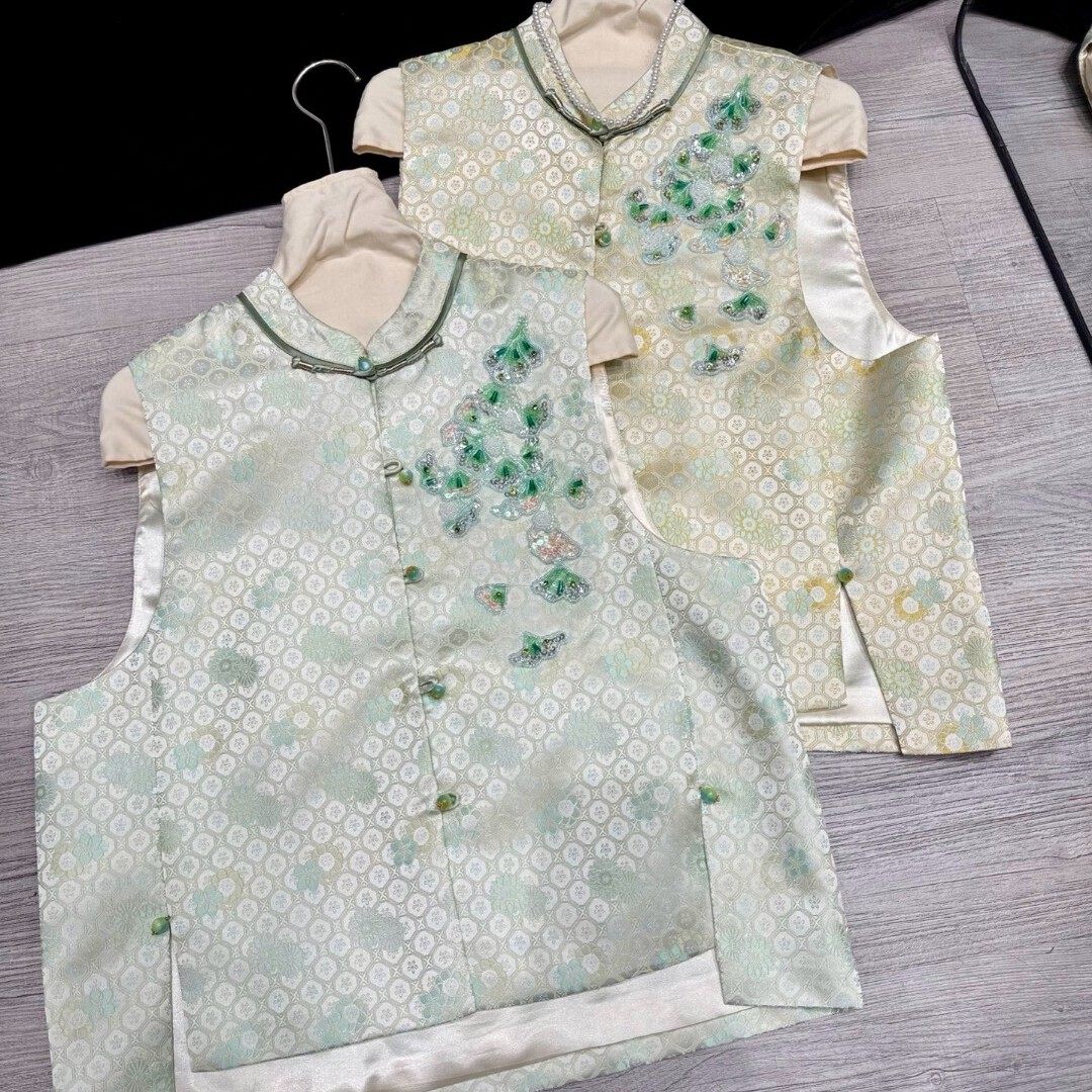 26年早春！新中式国风提花人丝香云纱马甲