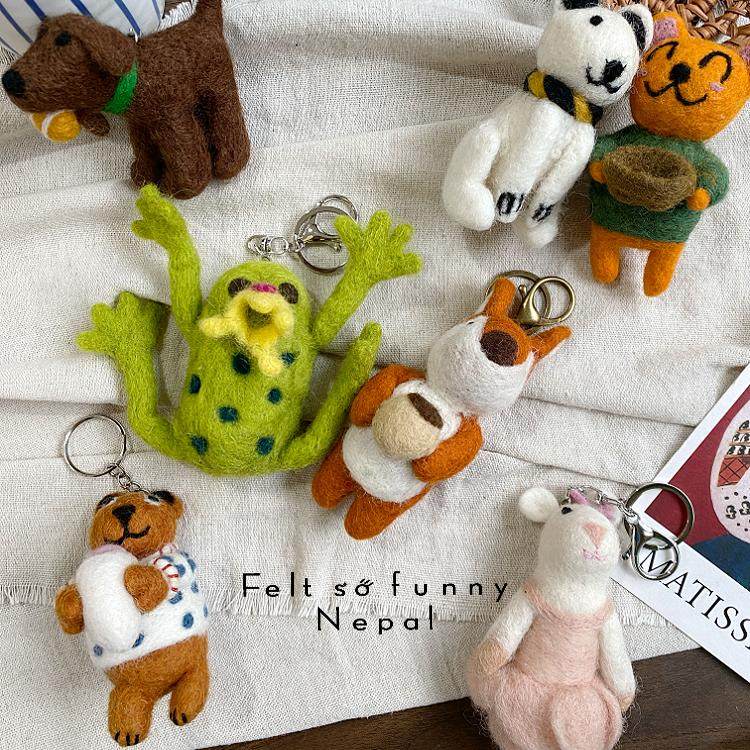工厂店纯手工可爱动物羊毛毡兔子松鼠小狐狸狗狗钥匙扣包挂件挂饰,服饰配件/皮带/帽子/围巾,包挂件,淘宝优惠券,粉丝福利购,淘宝优惠卷