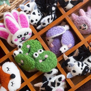 尼泊尔进口100%羊毛毡可爱森林系动物胸针别针纯手工立体森女饰品