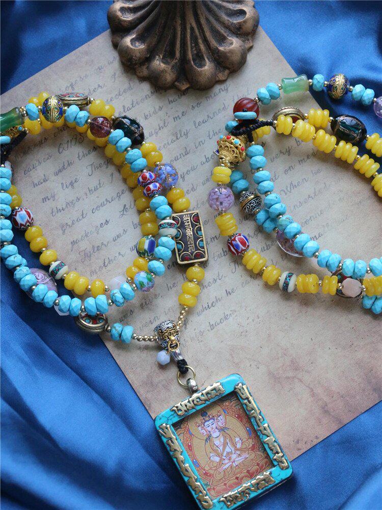 定制撞色个性佛牌链项链唐卡吊坠万能链