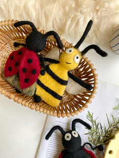 尼泊尔羊毛毡红酒杯套可爱森女羊毛毡蜜蜂动物摆件创意卡通礼物