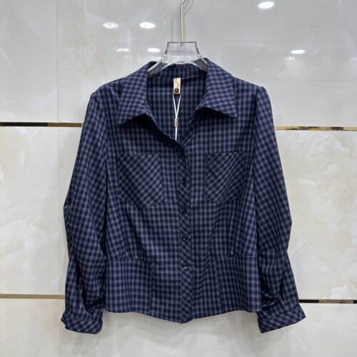 丽诗信LSX-CT8828专柜正品新款秋季女装格子妈妈装短款衬衫上衣28