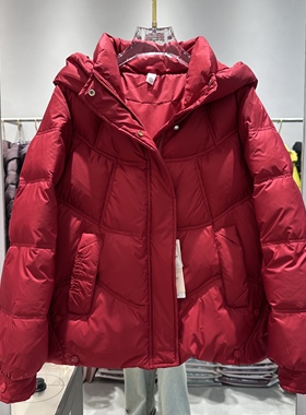 鑫姿彩25A05专柜正品新款冬季女装时尚连帽大码妈妈装保暖羽绒服