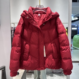 女装 冬季 时尚 连帽大码 保暖羽绒服 鑫姿彩25A05专柜正品 妈妈装 新款