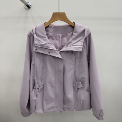 5810专柜正品新款春季女装时尚连帽大码妈妈装打底夹克衫短外套女