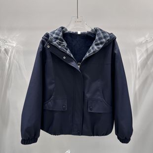 时尚 5532专柜正品 女装 冬季 连帽加绒宽松休闲保暖短外套女AA 新款