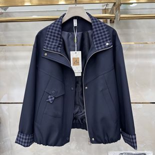 秋季 新款 女装 时尚 短外套36 丽诗信LSX 格子领夹克衫 CT2036专柜正品