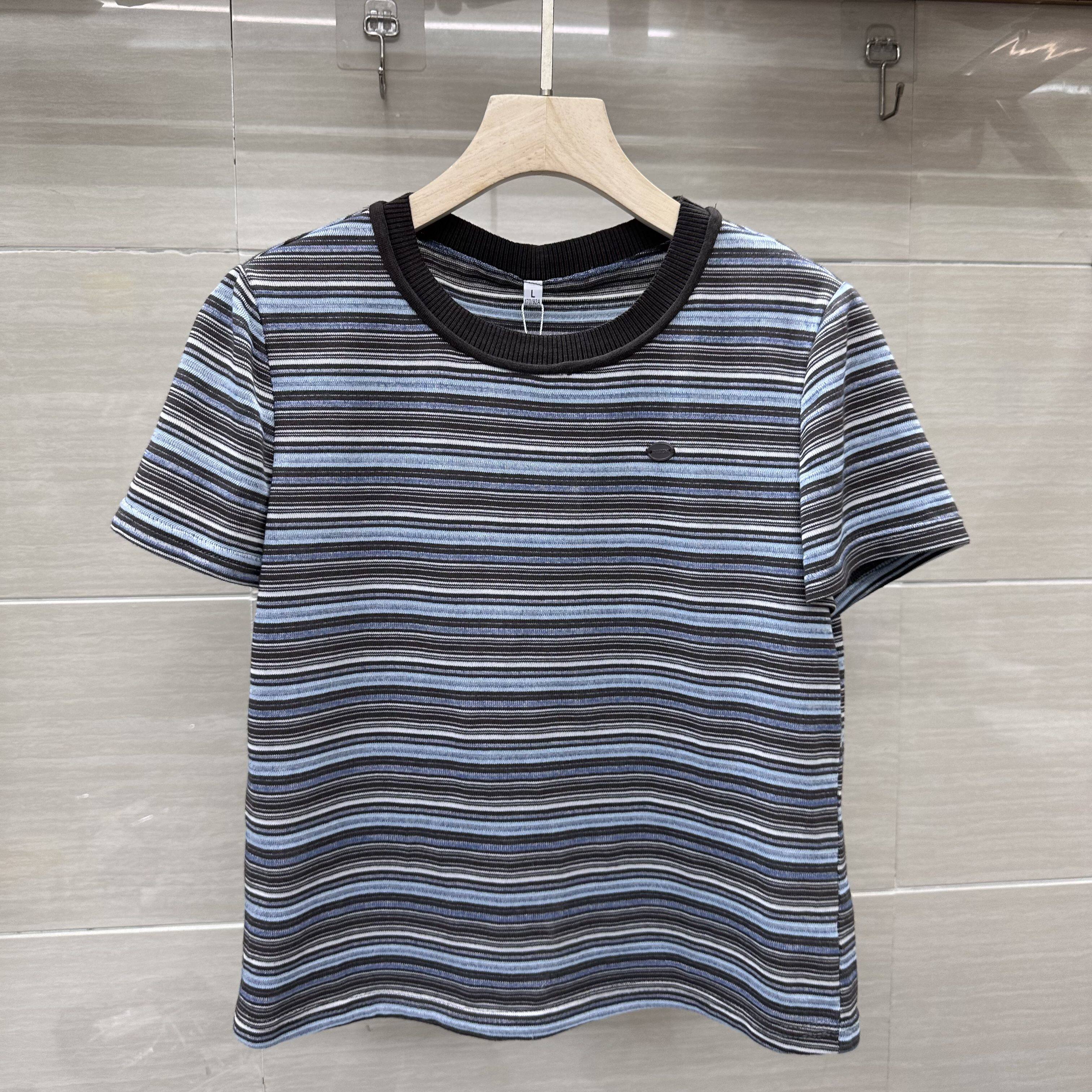 SXMR26-A35专柜正品新款夏季女装时尚条纹套头圆领妈妈装T恤上衣