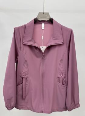 8808专柜新款春夏季女装翻领单层大码妈妈装短外套防晒服AA