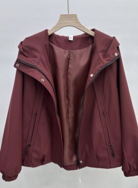 88C05专柜正品新款秋季女装连帽宽松休闲遮肚显瘦打底短外套AA