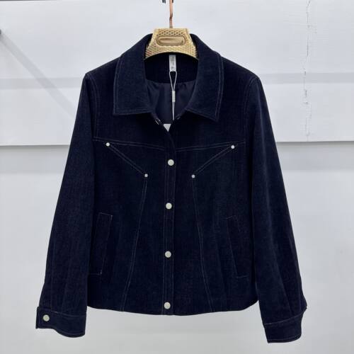 807专柜正品新款春季女装时尚翻领短款大码妈妈装牛仔打底外套07