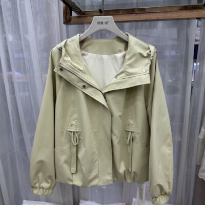 26A-13专柜正品新款春季女装连帽宽松休闲遮肚显瘦夹克衫短外套AA