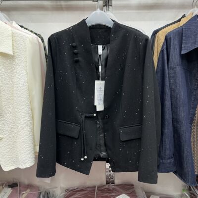 25812专柜正品新款秋季女装时尚修身亮闪闪打底妈妈装西服外套12