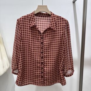 女装 时尚 翻领套头大码 601专柜正品 打底雪纺衫 春季 妈妈装 上衣 新款