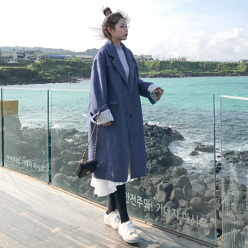 现货 继续 两色长款毛呢外套（夹棉）266-N602-P135控198图片