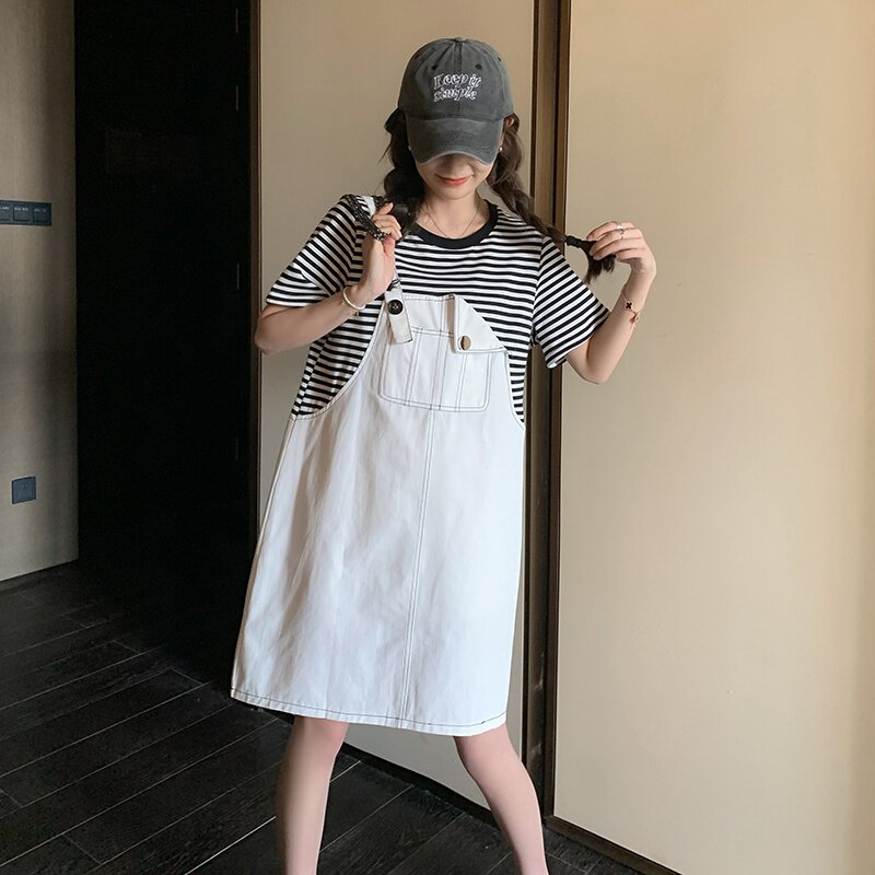档口现货条纹拼接假两件连衣裙266-2337-P95K148,女装连衣裙,浙宝266