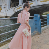 2021新款特色后背镂空西装领腰带连衣裙266-6635-P100K158，女装连衣裙，浙宝266