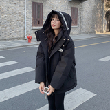 大货已出主推字母织带贴标连帽羽绒服90绒266-2382-P265K39，女装羽绒服，浙宝266